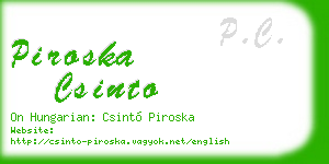 piroska csinto business card